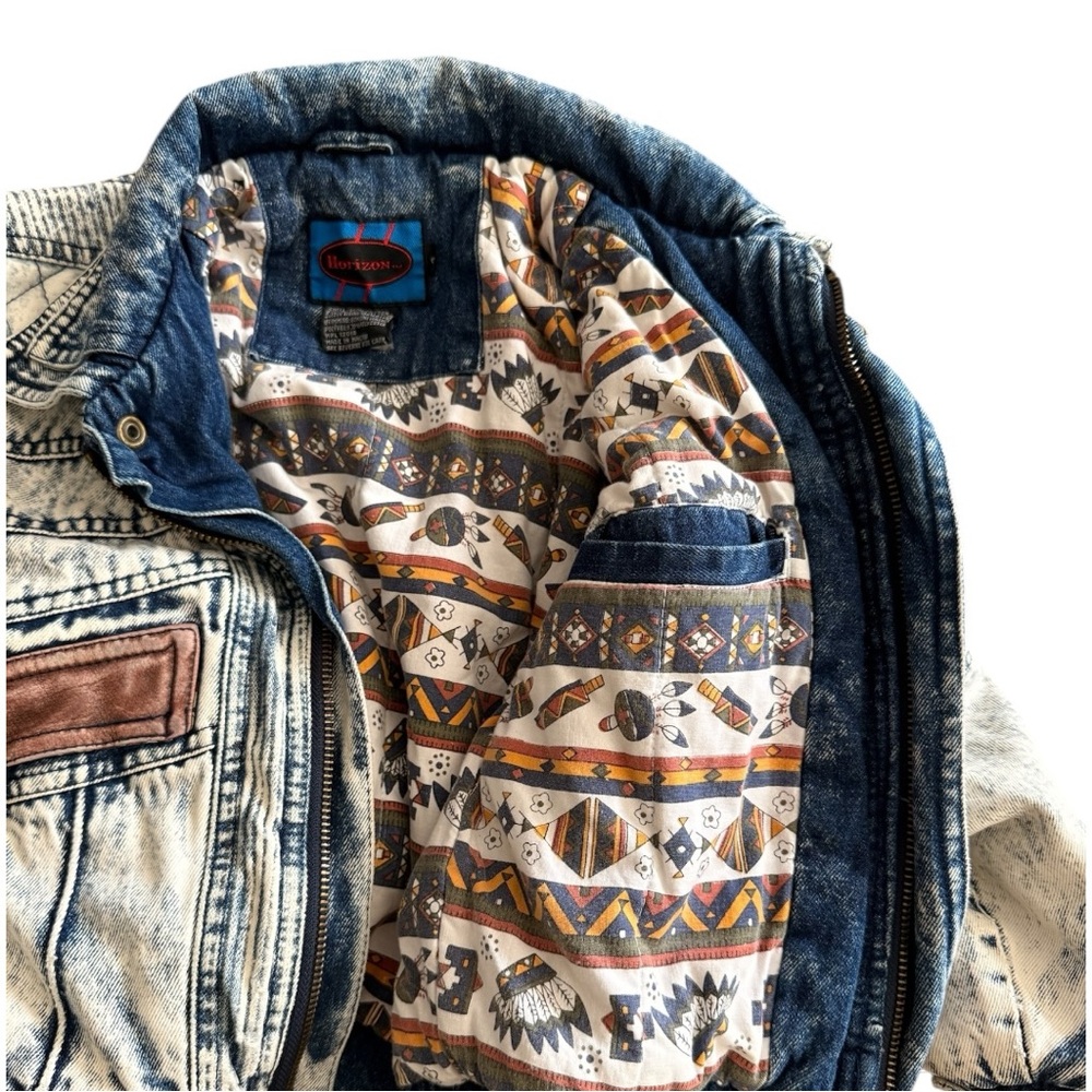Vintage Horizon Denim Jacket – Warm | Genuine Leather Trim (Toddler) - Picture 4 of 5